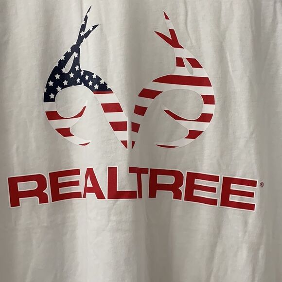 REALTREE Baseball T-Shirt 70% cotton/30% polyester. Arctic white/blue sapphire - Picture 3 of 8